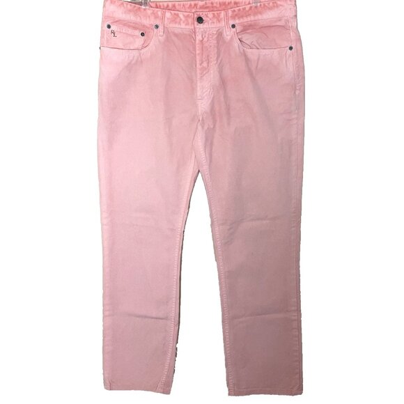 Polo Ralph Lauren Varick Slim Straight Leg Jeans Men's 36 X 30 Pink Dye Vacation - Picture 2 of 14